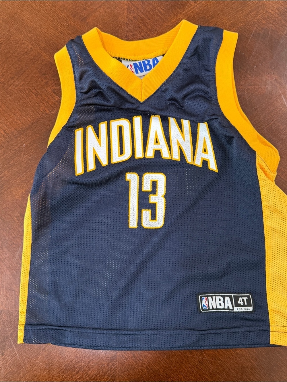 Indiana Pacers #13 Navy and Gold NBA Jersey George Sz 4T